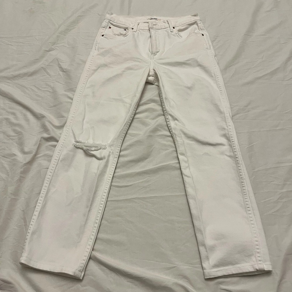 GRLFRND White Naomi Wear Me Out White High Rise Straight‎ Leg Jeans  Sz 27